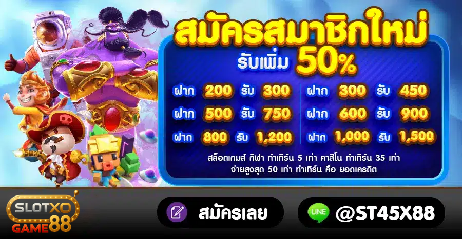 slotxogame88 สมัครสมาชิกใหม่รับเพิ่ม 50%